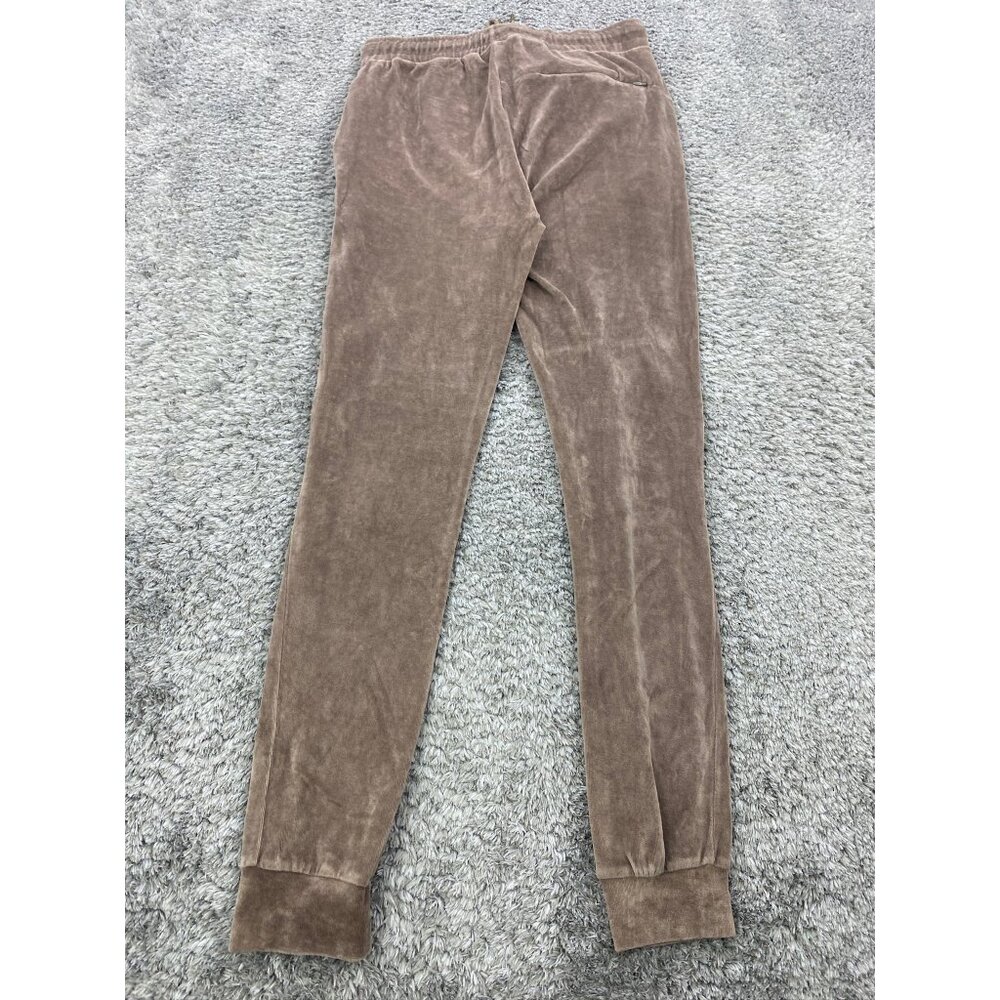 Criminal Damage Pants Womans Large Carmel Velour Lounge Velvet Tapered Joggers - Picture 2 of 10